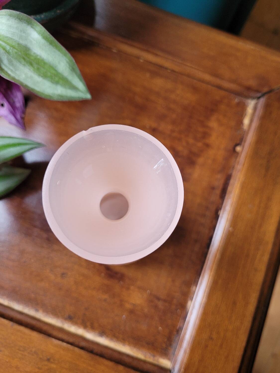 Small opaline pink soliflore vase