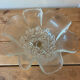 Footed bowl / Vintage frosted moulded glass compote – Corolla shape