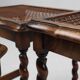 Ensemble de 3 tables gigognes en chêne et rotin du XXe siècle