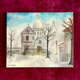 Mid Century Parisian Sacré-Coeur De Montmartre Signed Original Painting