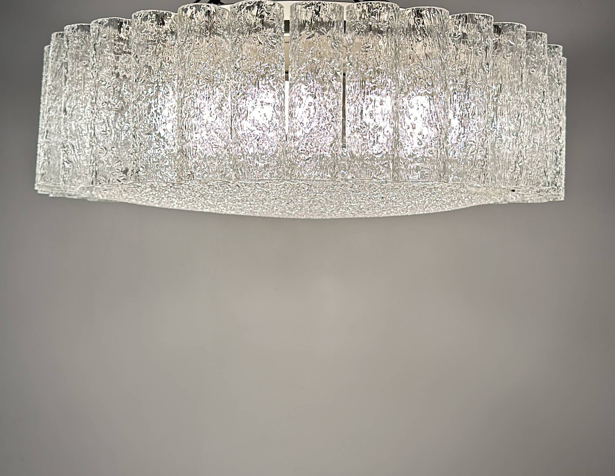 Glass Tubes Chandelier Flush mount from Doria Leuchten, 1960s