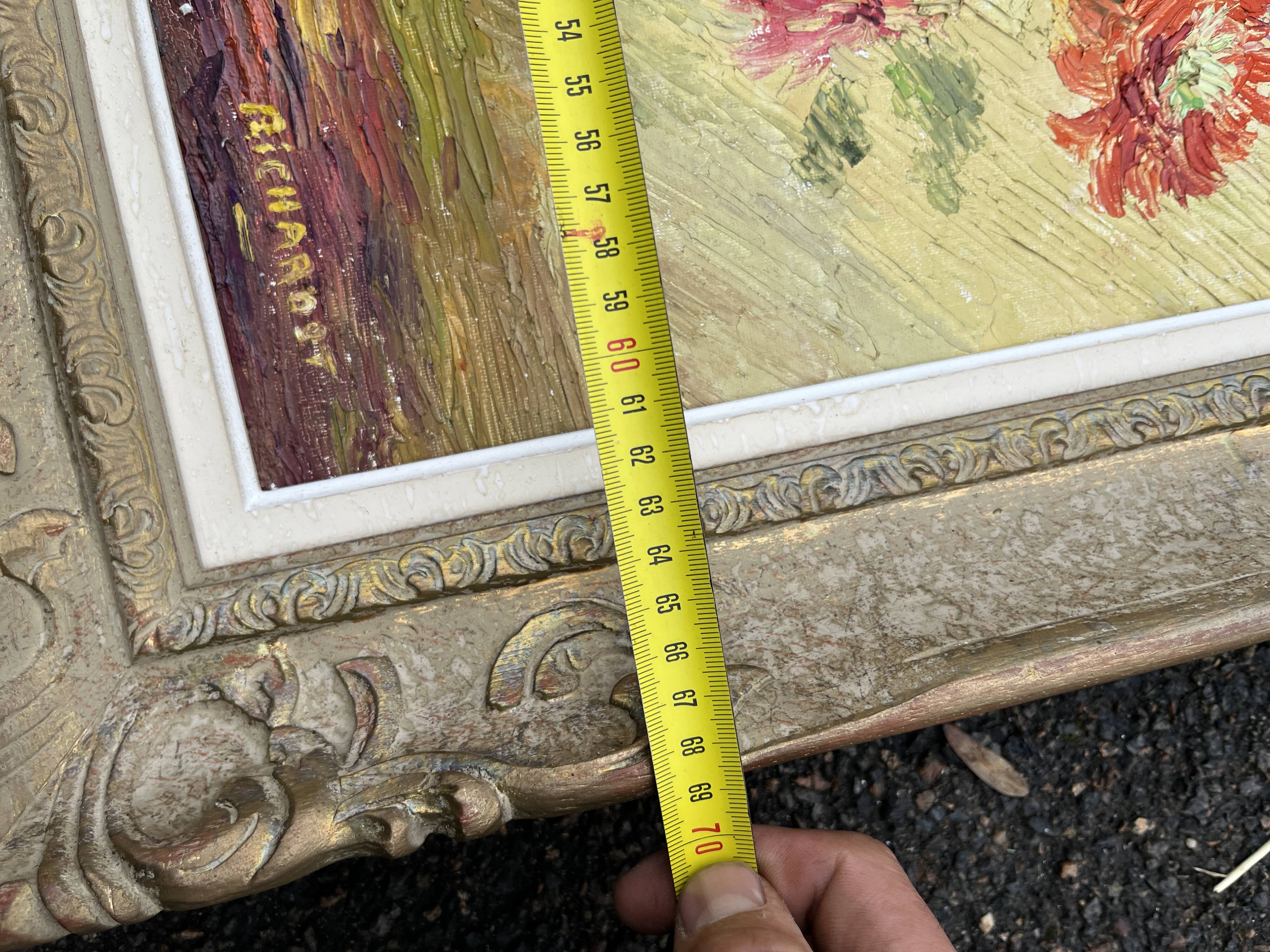 Painting of a bouquet of flowers, signed richard, 69 x 51