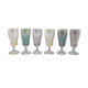 1960s set of six crystal glasses, made in Italy