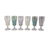 Ensemble de 6 verres en cristal des années 1960, fabriqué en Italie