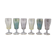 1960s set of six crystal glasses, made in Italy