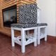 Set of 3 antique solid wood stools restored