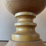 Large old turned wood lamp