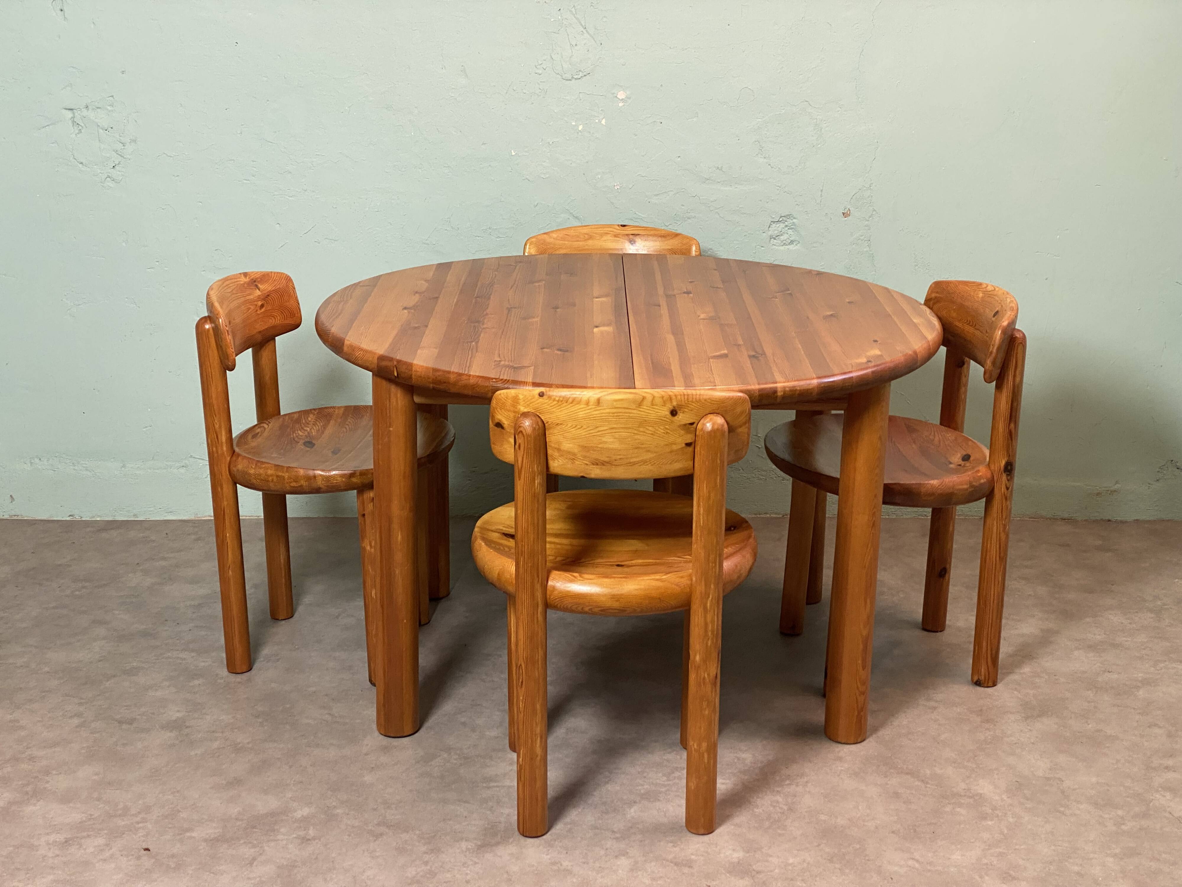 Table et chaises de Rainer Daumiller design scandinave des années 70