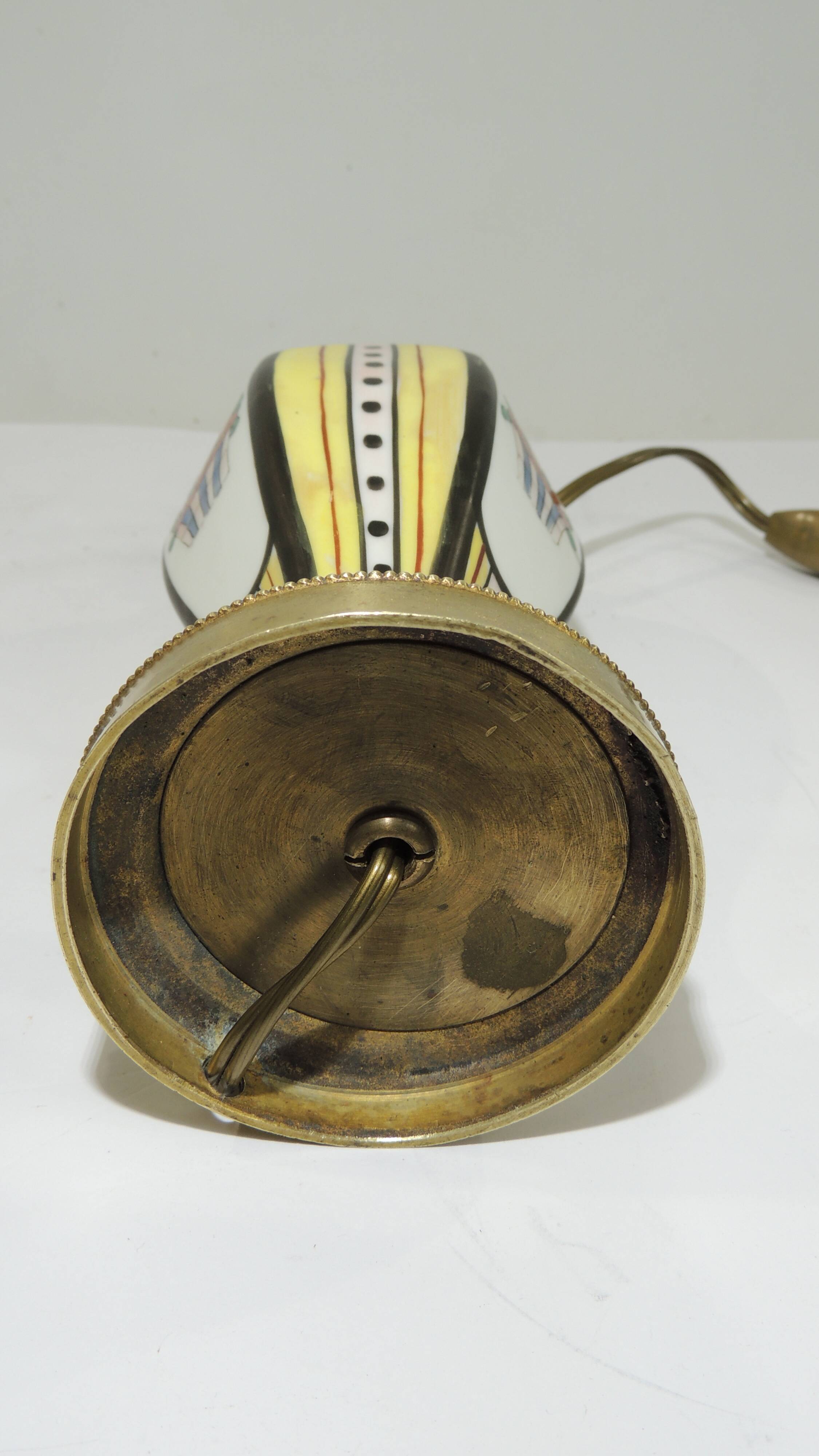 1930s ceramic lamp and bronze/vintage frame