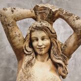 Statue de jardin ancienne en pierre sculpture française hauteur 175 cm