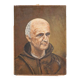 peinture vintage,peinture à l'huile, portrait moine, portrait homme, décoration mural, home decor