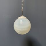 Mother of pearl opaline glass pendant lamps from the 1960s
