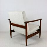 Fauteuil Boucle GFM-142 en ivoire blanc attribué à Edmund Homa, années 1970