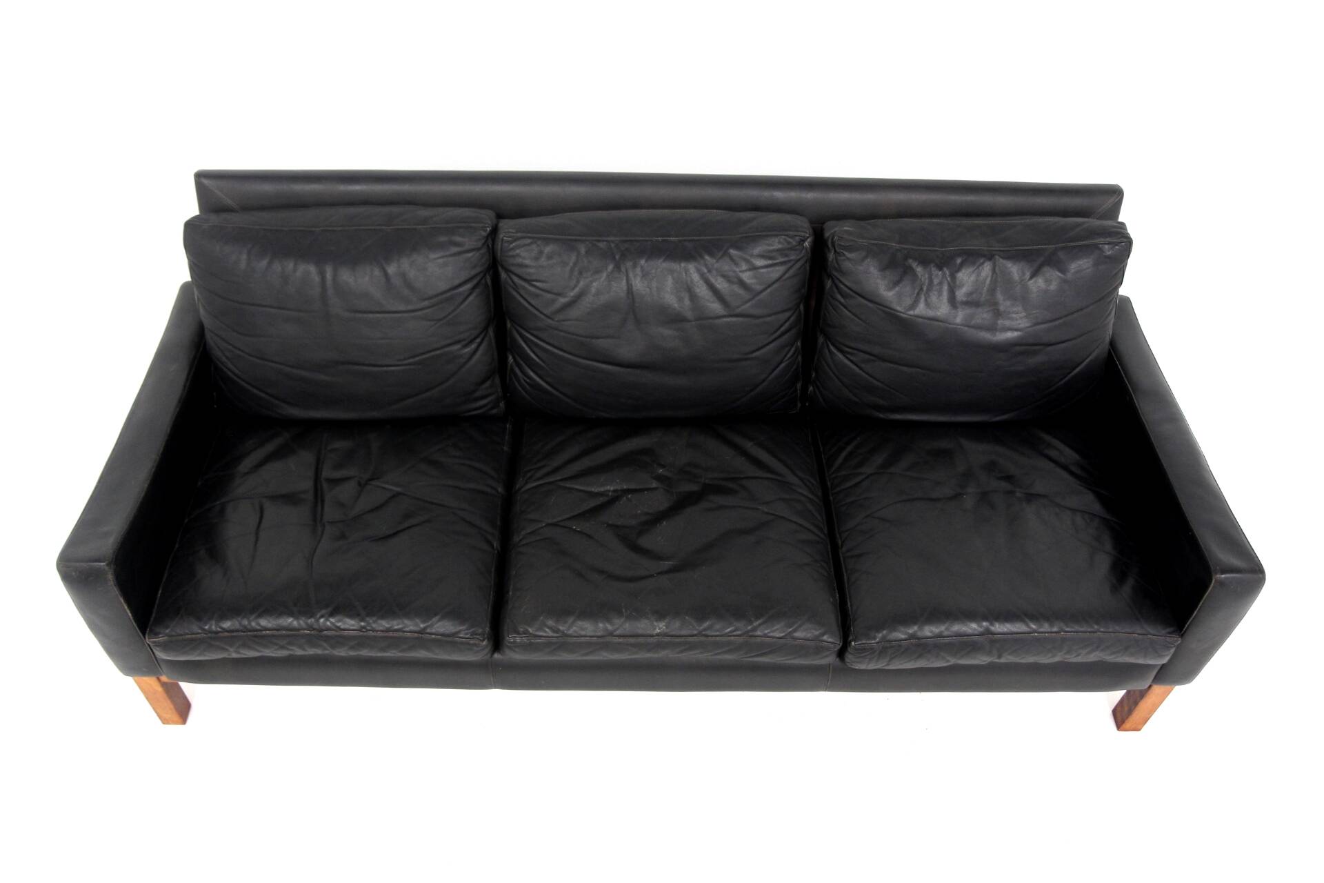 Scandinavian 3-seater leather sofa, Ulferts, Sweden, 1960