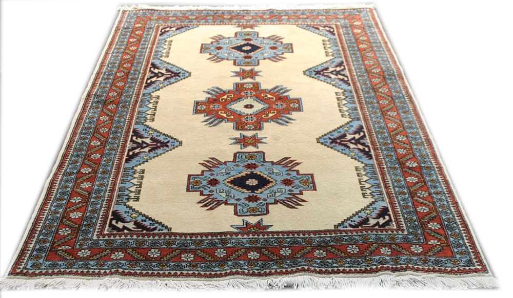 Authentic Persian carpet white background 205x140cm