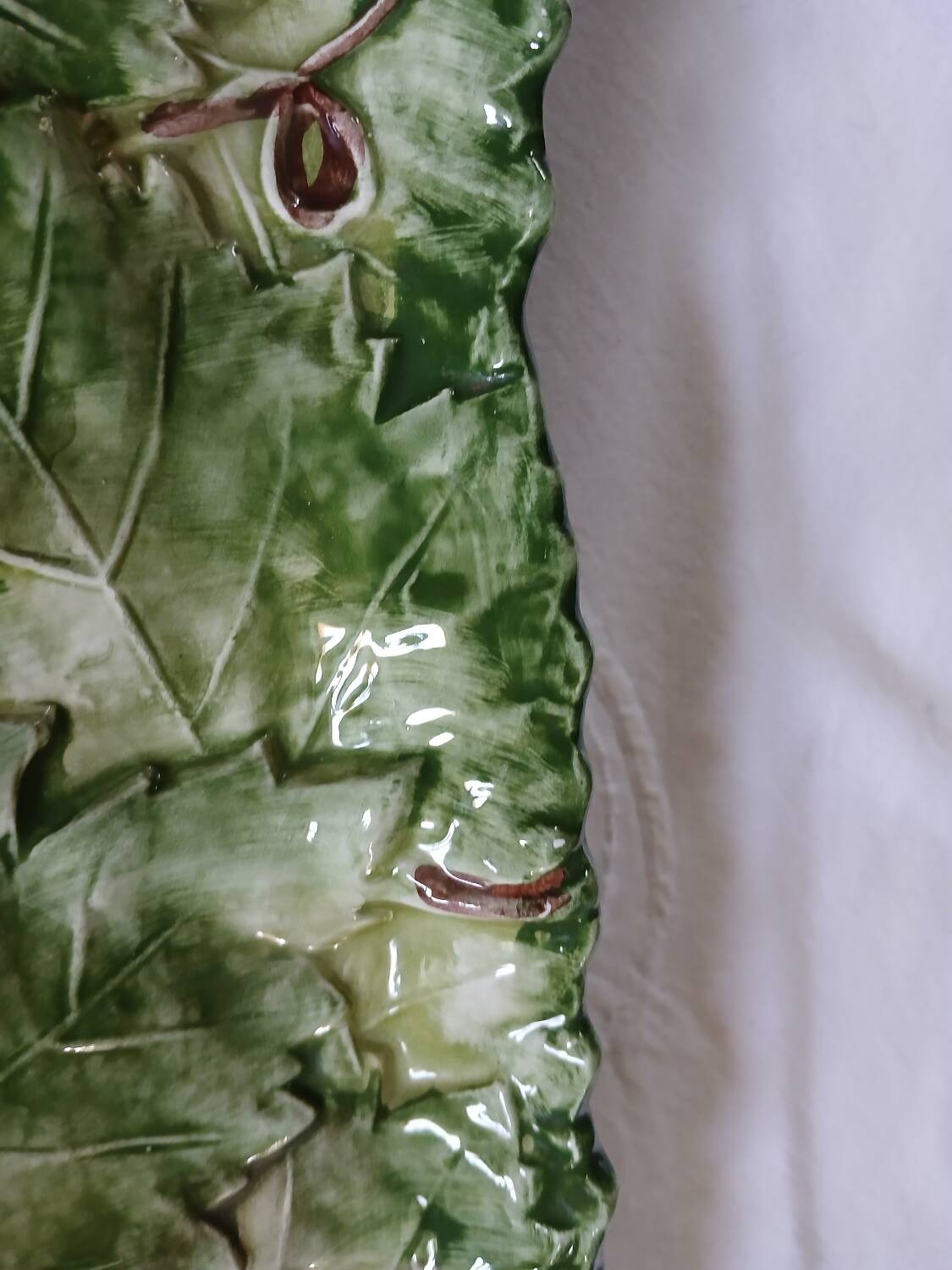 Antique oval slip dish