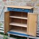 Vintage deep blue Parisian sideboard & natural wood top