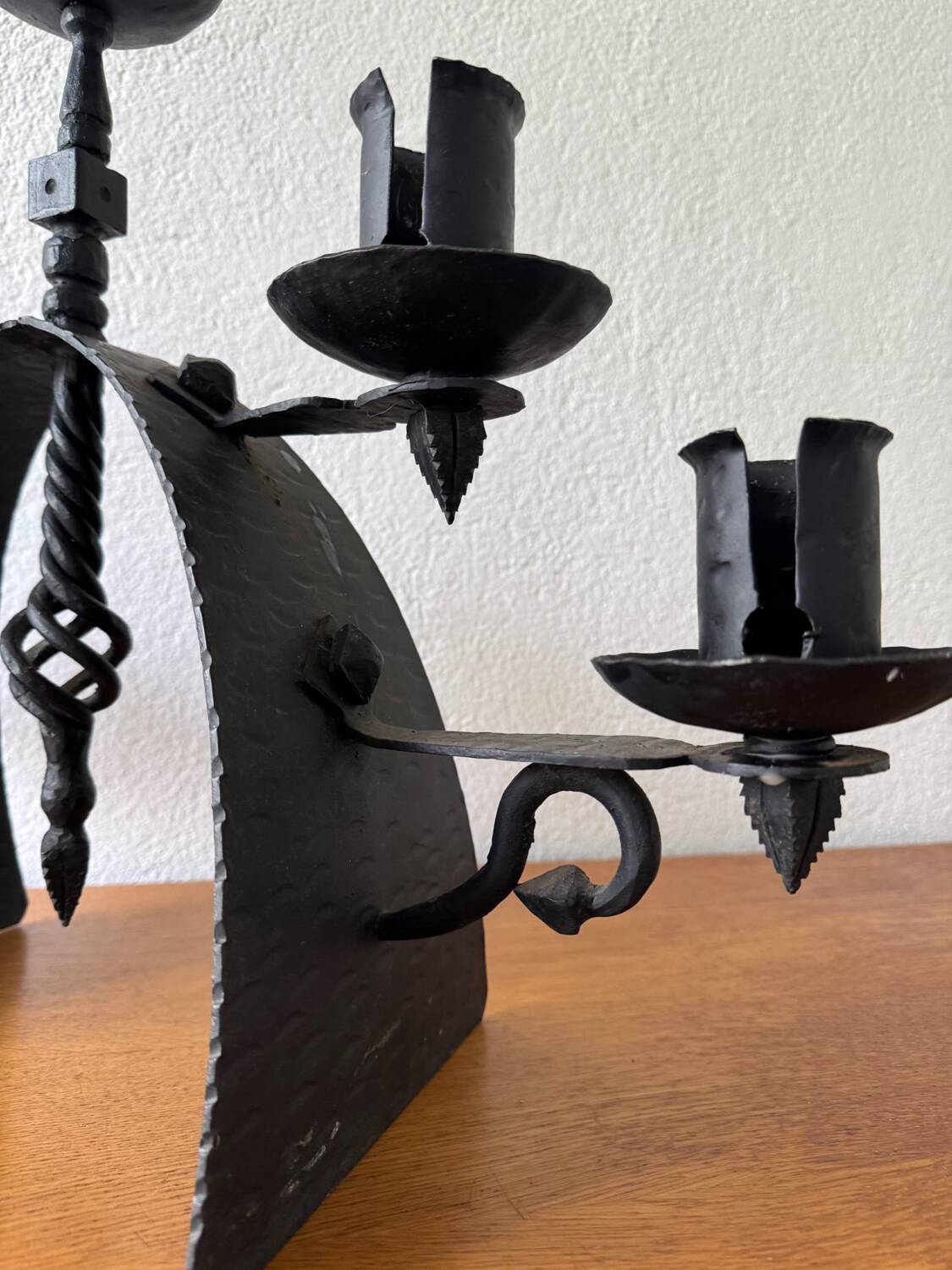 Brutalist wrought iron chandelier from the 60s