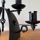 Brutalist wrought iron chandelier from the 60s