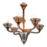 Venetian lustre made of Murano glass in amethyst colour, circa 1920.