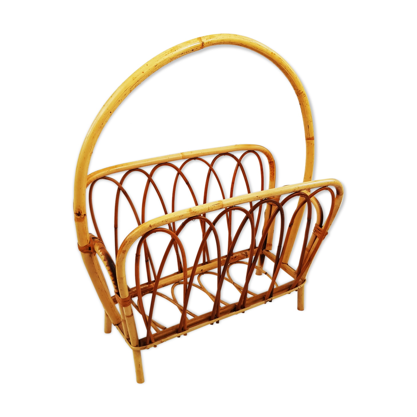 Bamboo and rattan magazine rack