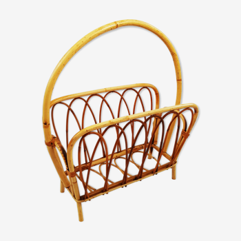 Bamboo and rattan magazine rack