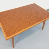 Rectangular wooden and ceramic dining table from the 50s and 60s