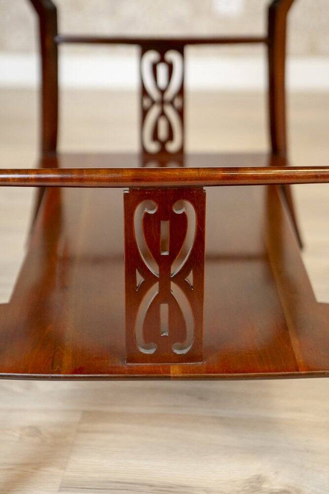 Table basse en acajou brun Art Nouveau du début du 20e siècle, années 1950