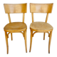 Pair of Baumann bistro chairs in light wood