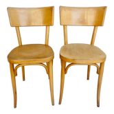 Pair of Baumann bistro chairs in light wood