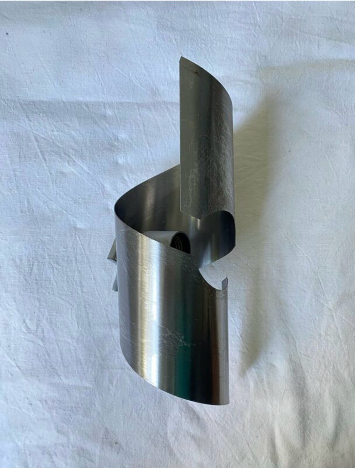 Brushed stainless steel wall light by Oxar France