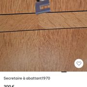 Secrétaire à abattant vintage 1970