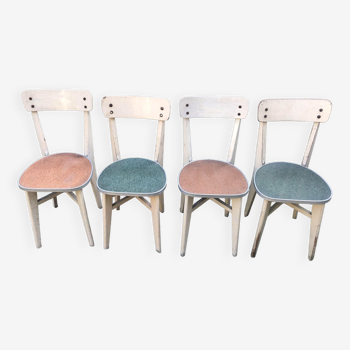 4 chaises bistrot vintage années 50