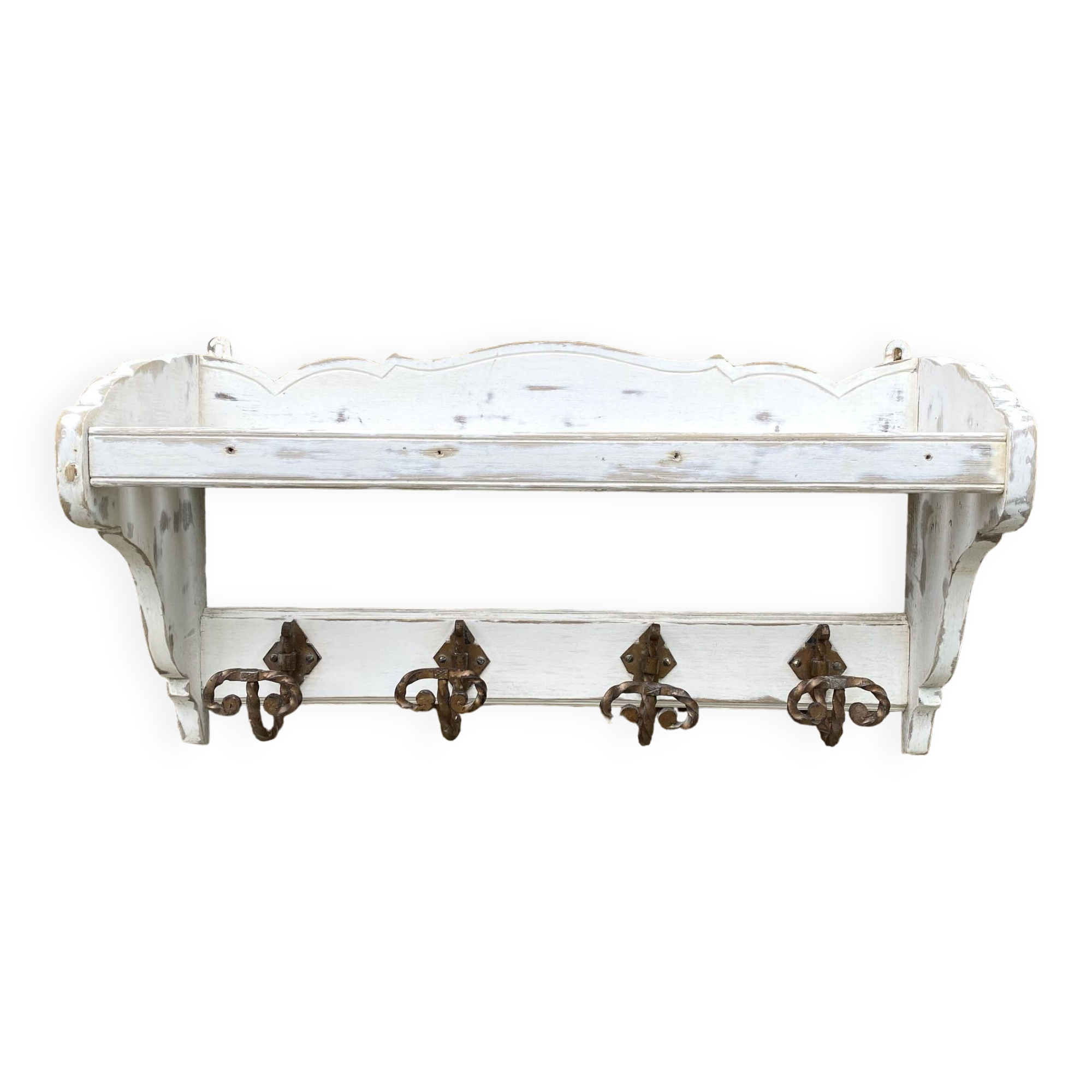 Vintage wall coat and hat rack