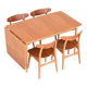 Hans Wegner drop-leaf dining table in beach and teak Denmark 1950