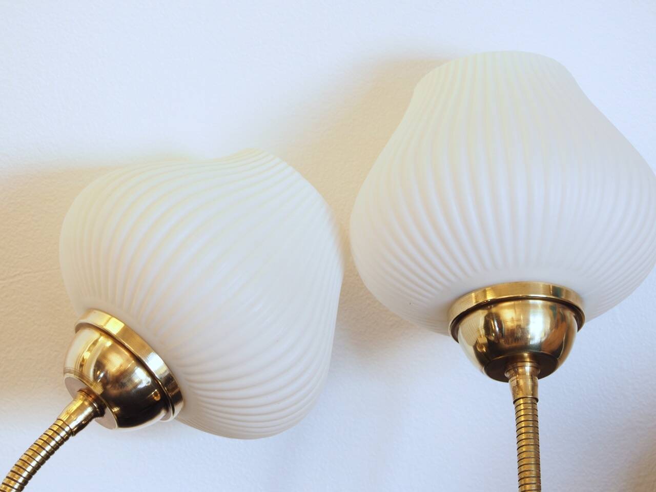 Pair of brass tulip wall lights