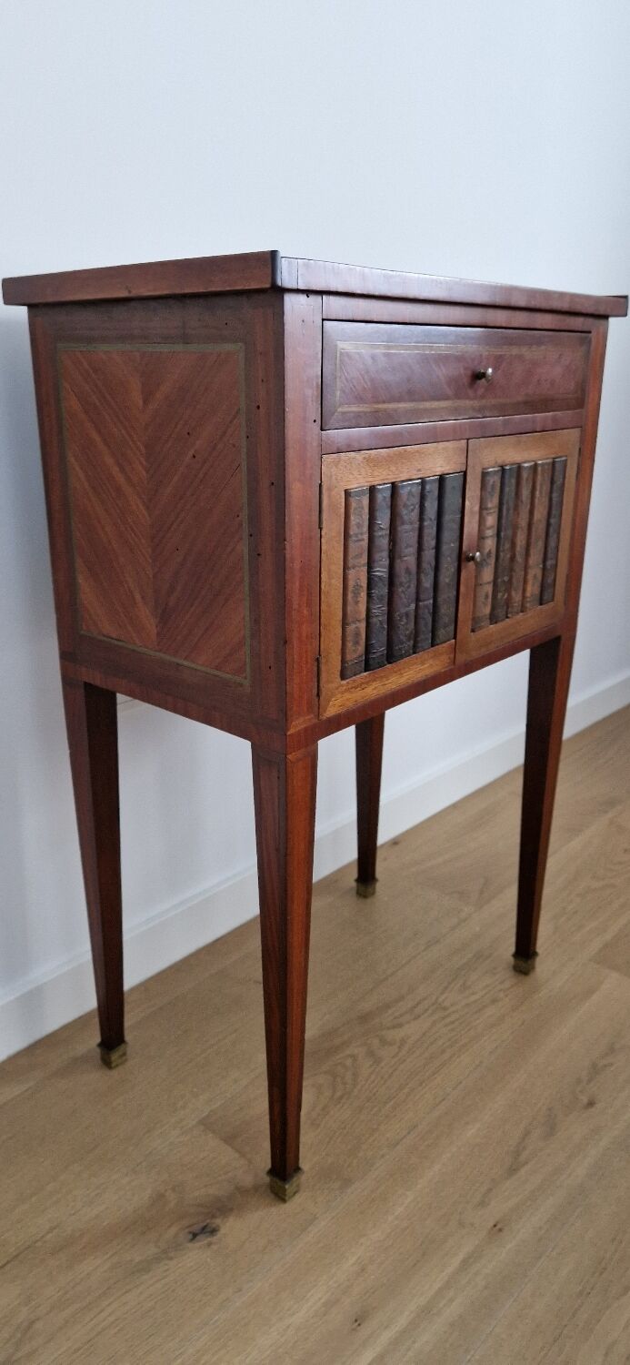 Directory style marquetry side table