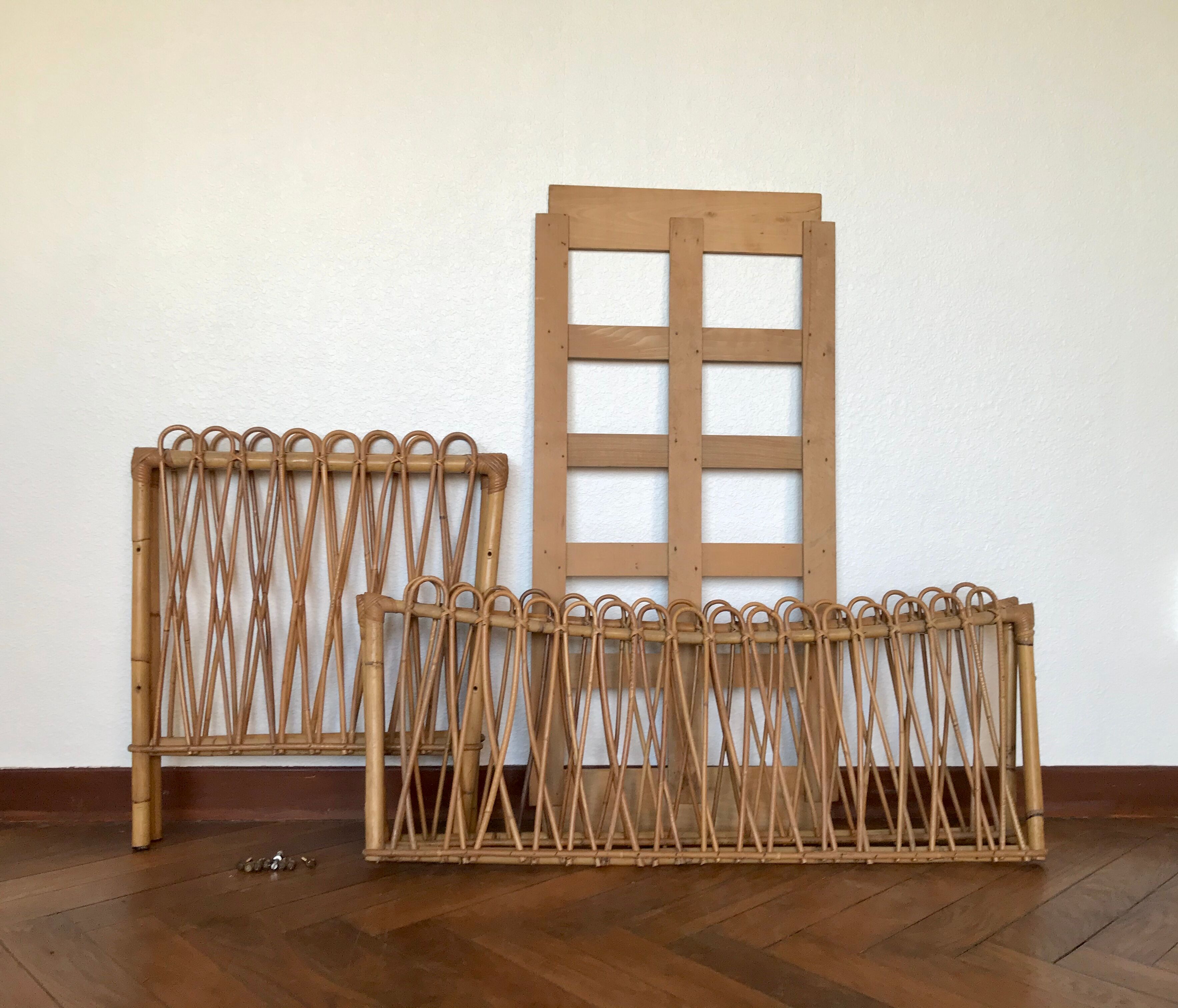 Rattan and bamboo child bed
