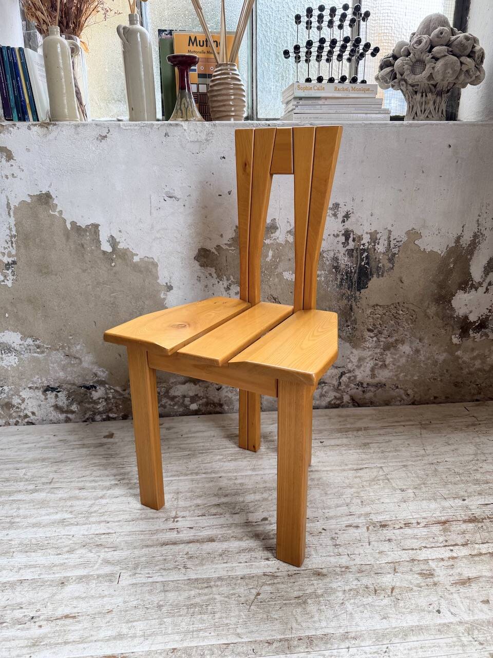 Set of 6 solid oak Seiltz chairs