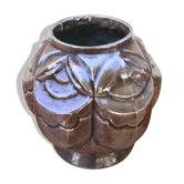 Old pot art deco plants fonte enamel brown