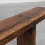 Rustic farmhouse bench in oak, France ca. 1820