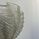 Vintage chrome and sandblasted glass shell wall lamp, France 1960
