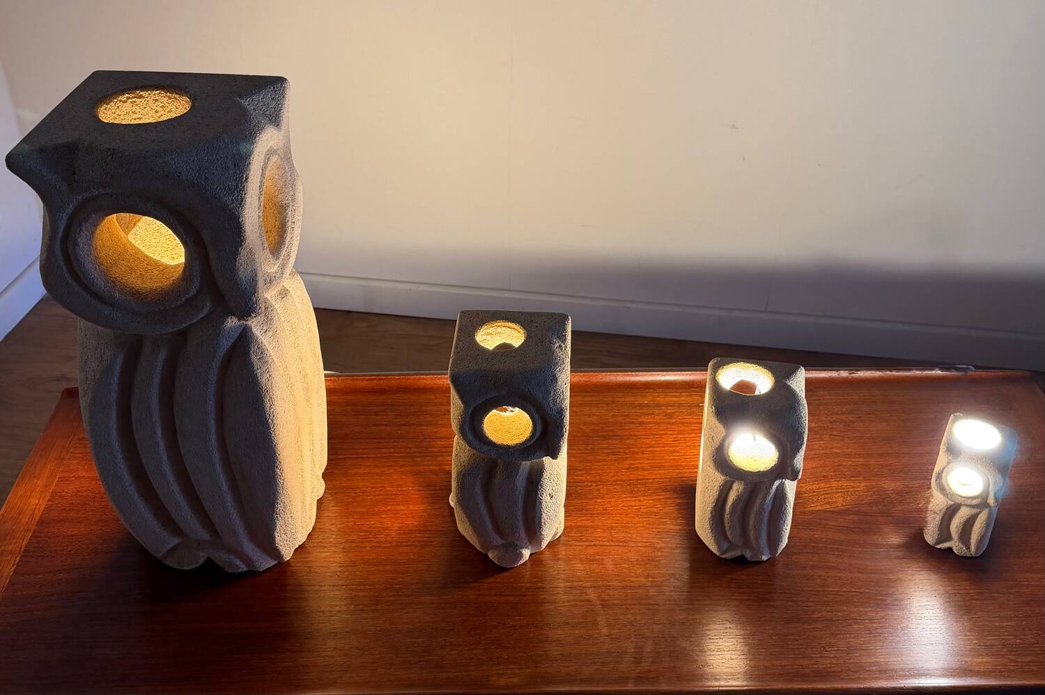 Ensemble de lampes à poser « Hibou » – attribué à Albert Tormos – Pier