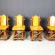 Vintage brutalist dining chairs, set of 4 - 1960s