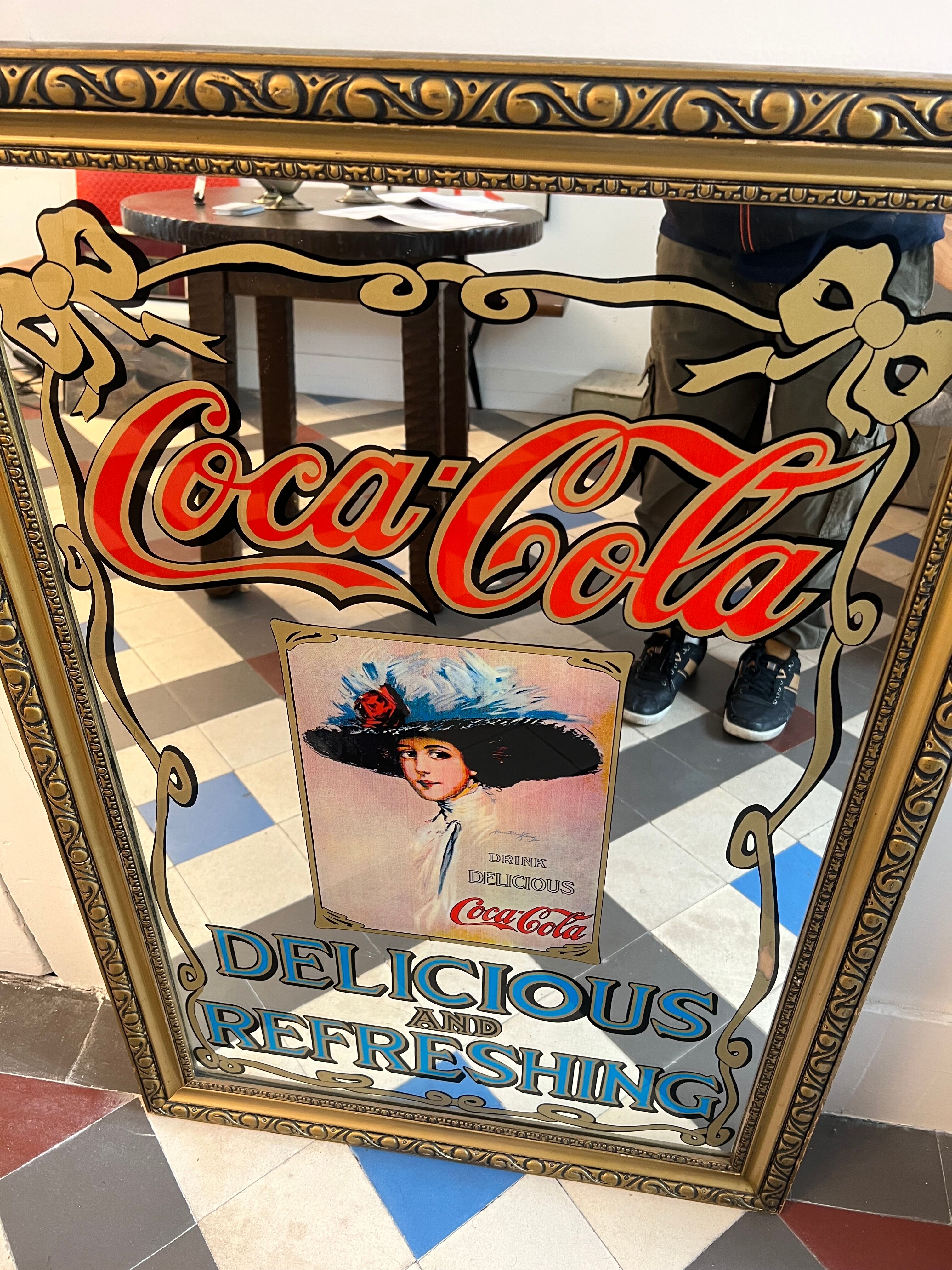 Vintage mirror pub coca cola
