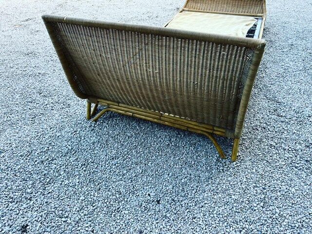 Lit Bébé Vintage En Rotin Et Osier - Berceau Ancien, Moïse, Meuble De Décoration