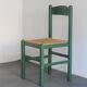 Série de 4 chaises en bois et paille