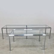 Midcentury chrome sidetables Converta serie Herman Miller