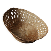 Vintage oval openwork wicker basket