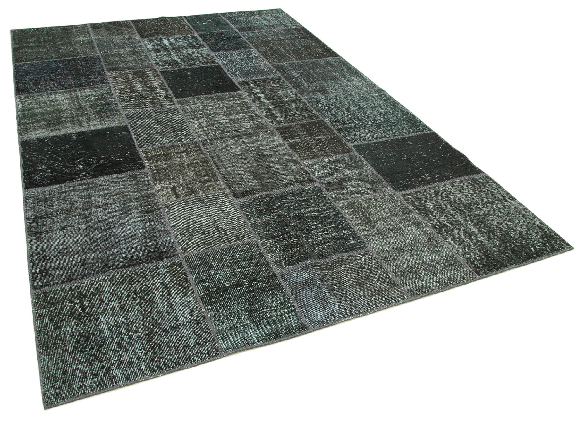 Tapis anatolien contemporain tissé à la main 200 cm x 300 cm tapis patchwork gris
